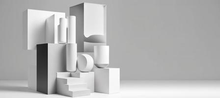 3d rendering of an abstract product display podium photo