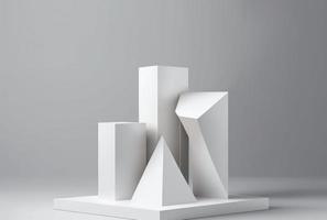 3d rendering of an abstract product display podium photo