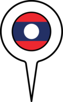 Laos drapeau carte aiguille icône. png