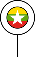 Myanmar flag circle pin icon. png
