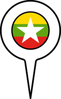 Myanmar bandiera carta geografica pointer icona. png