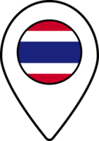 Thailand flag map pin navigation icon. png
