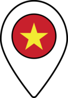 Vietnam flag map pin navigation icon. png