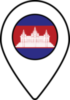 Cambodia flag map pin navigation icon. png