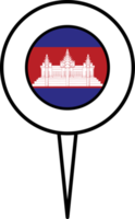 Camboja bandeira PIN localização ícone. png