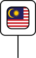 malaysia flagga fyrkant stift ikon. png
