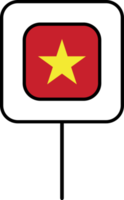 vietnam flagga fyrkant stift ikon. png