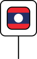 Laos Flagge Platz Stift Symbol. png