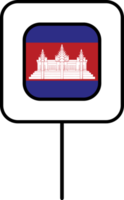 Camboja bandeira quadrado PIN ícone. png