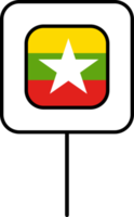 Myanmar vlag plein pin icoon. png