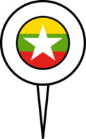 myanmar flagga stift plats ikon. png