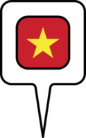 Vietnam Flagge Karte Zeiger Symbol, Platz Design. png