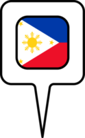 Philippinen Flagge Karte Zeiger Symbol, Platz Design. png