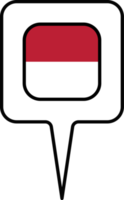 Indonesia flag Map pointer icon, square design. png