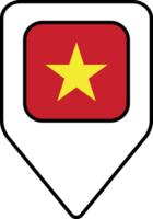 Vietnam flag map pin navigation icon, square design. png