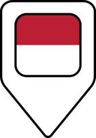 Indonesia flag map pin navigation icon, square design. png