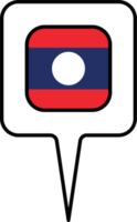 Laos flag Map pointer icon, square design. png