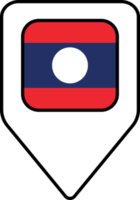 Laos flag map pin navigation icon, square design. png