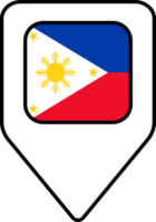 philippines drapeau carte épingle la navigation icône, carré conception. png