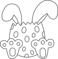 Easter eggs with bunny ears for coloring, happy easter day. png