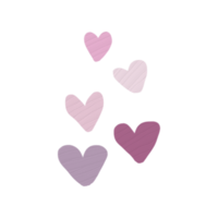 colorful hearts design elements png