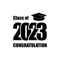 Class of 2023 graduation text design for cards, invitations or banner vector