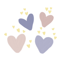 colorful hearts design elements png