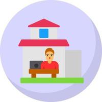 Work From Home Vector Icon Design