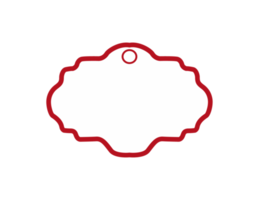 White Blank Label with Red outline png