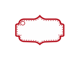 White Blank Label with Red outline png