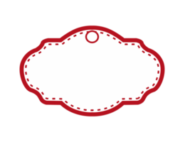 White Blank Label with Red outline png