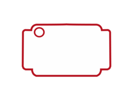 White Blank Label with Red outline png