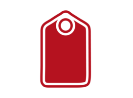 Red Blank Label with white outline png