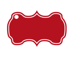 Red Blank Label with white outline png