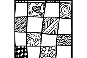 Squares pattern with simple kinds of patterns ornament png