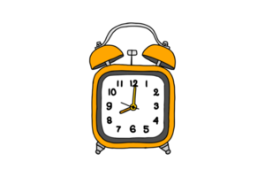 Orange classic Square alarm clock png