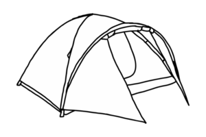 camping tent lijn kunst png