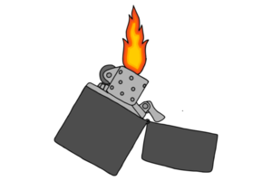 Lit Gas Lighter png