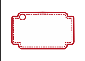 White Blank Label with Red outline png