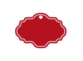 Red Blank Label with white outline png