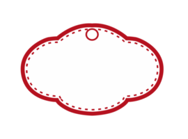 White Blank Label with Red outline png