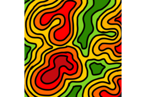 Colorful Psychedelic groovy background png