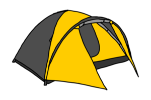 tenda da campeggio gialla png