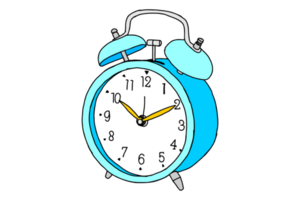 Blue classic alarm clock png