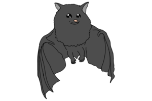 Adorable Bat flying png