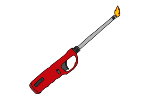 Lit Gas Lighter png