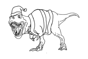 wütend Tyranosaurus rex , T-Rex im ein Santa claus Weihnachten Kostüm png