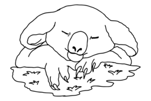 carino koala addormentato su il erba png