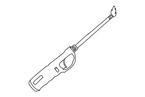 Lit Gas Lighter png