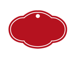 Red Blank Label with white outline png